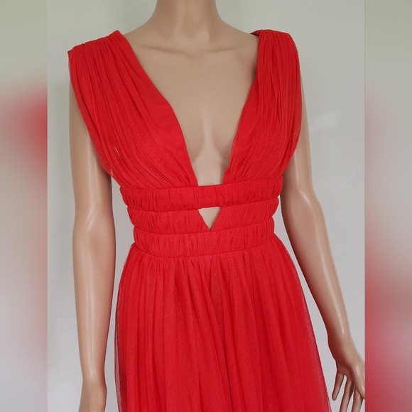 ASOS RED DRESS TULLE SZ.6 - Picture 14 of 16